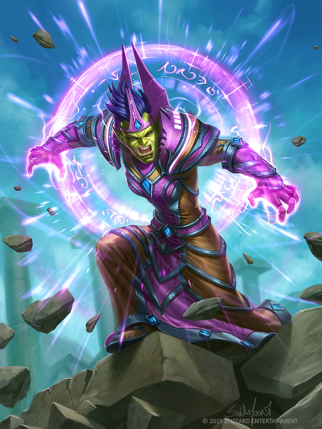 Arcane Flakmage — arte de Ursula Dorada para o Hearthstone